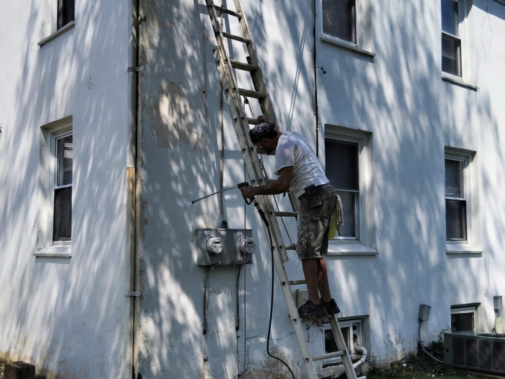 Eagles Painting - Power Washing a Home for Paint Restoration in New Jersey